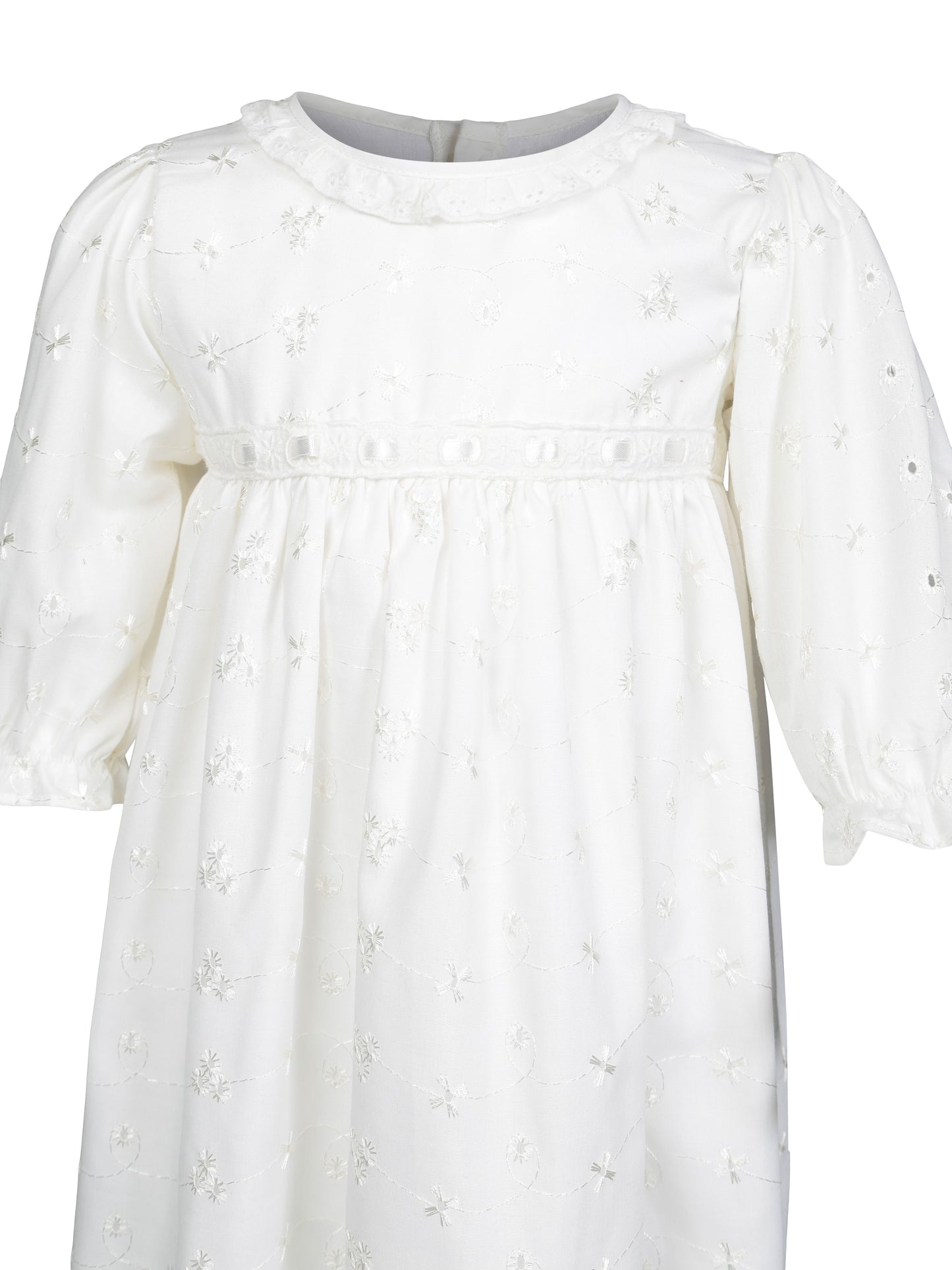 Dåpskjole i engelsk blonde offwhite