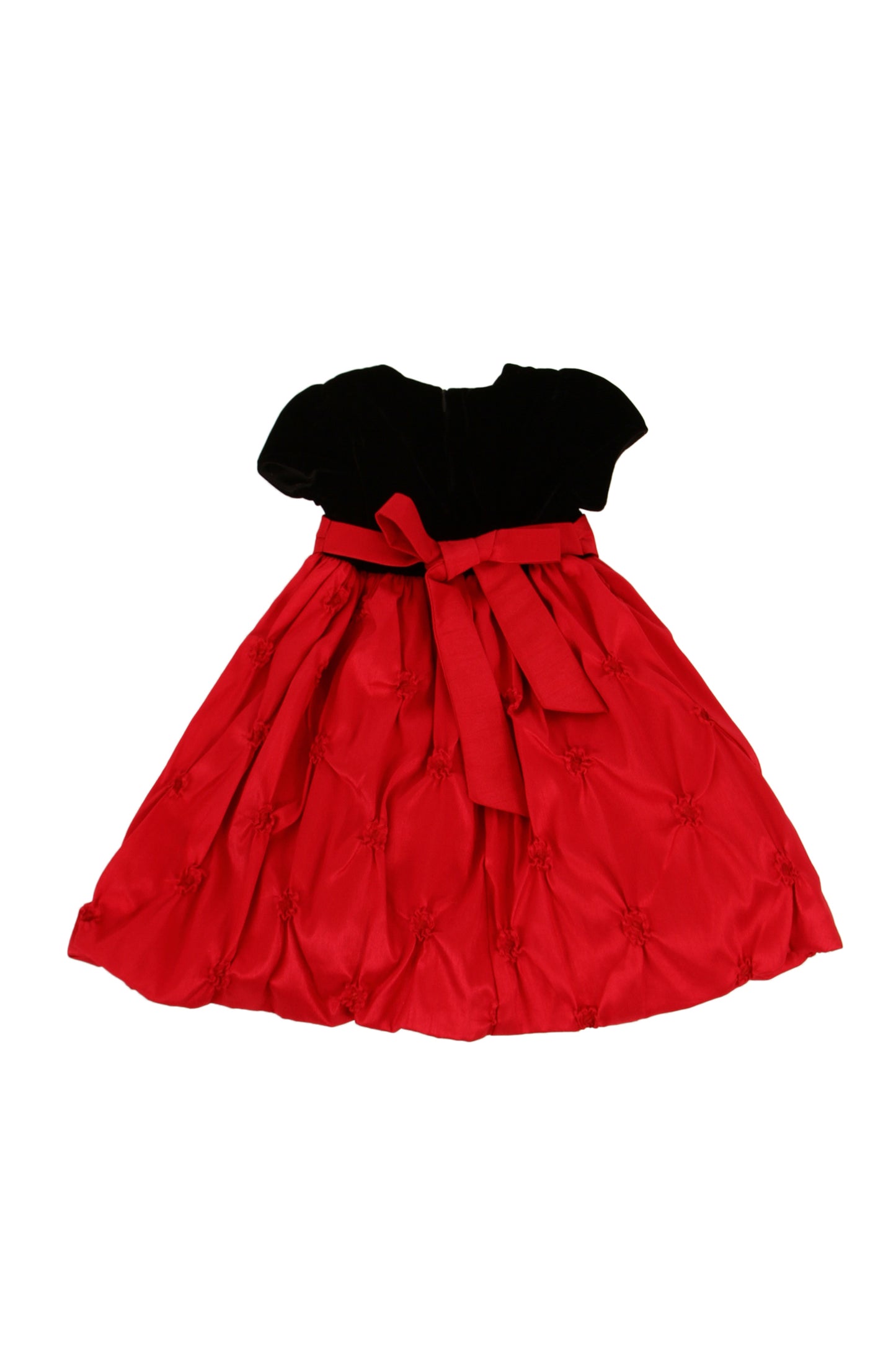 Kjole til barn svart/rød fløyel