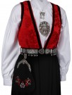 Rød Pascal festdrakt med komplett sølvbelte, bunadsveske og cape thumbnail