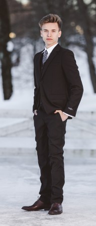 Pascal pendress slimfit svart 2-18 år