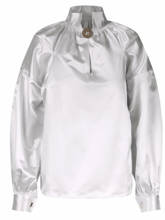 Bunadskjorte i silke white 