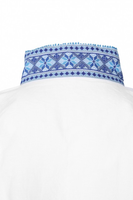 Bunadskjorte beltestakk blå nakke