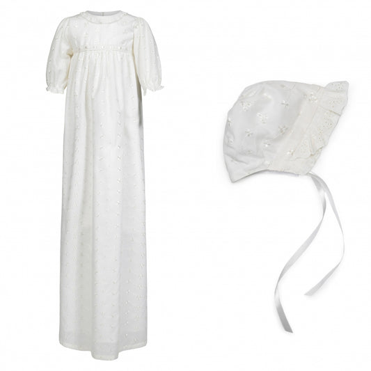 Dåpskjole i engelsk blonde offwhite