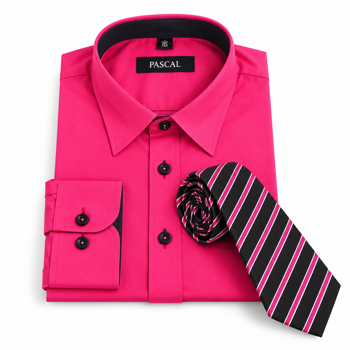 Skjortepakke med cerise/svart slips