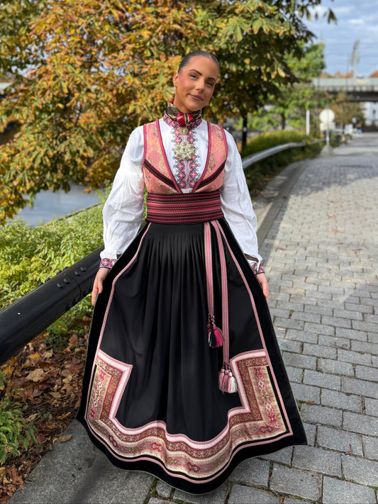 Beltestakk rosa/burgunder