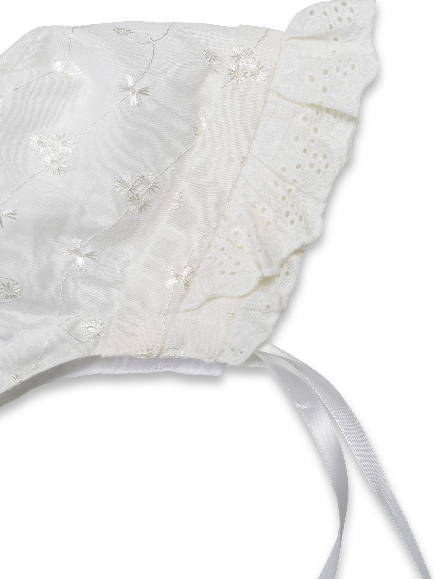 Dåpslue i engelsk blonde offwhite unisex D
