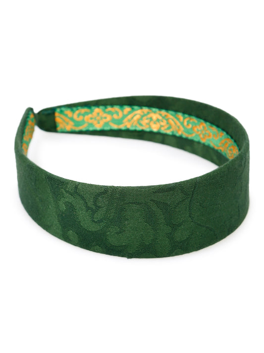 BUNADSHÅRBØYLE DAMASK BROKADE GRØNN