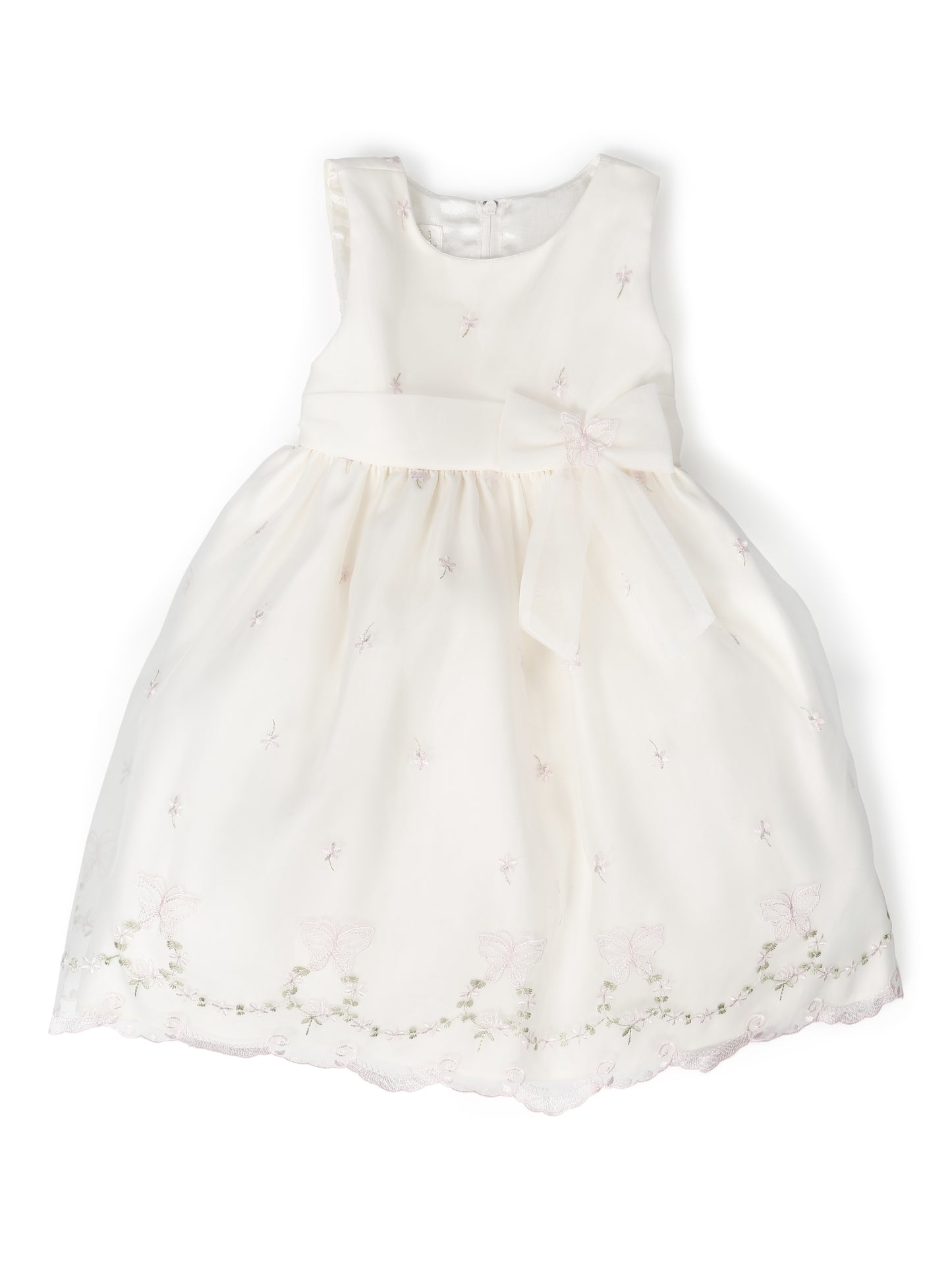 Kjole med sommerfugler ivory