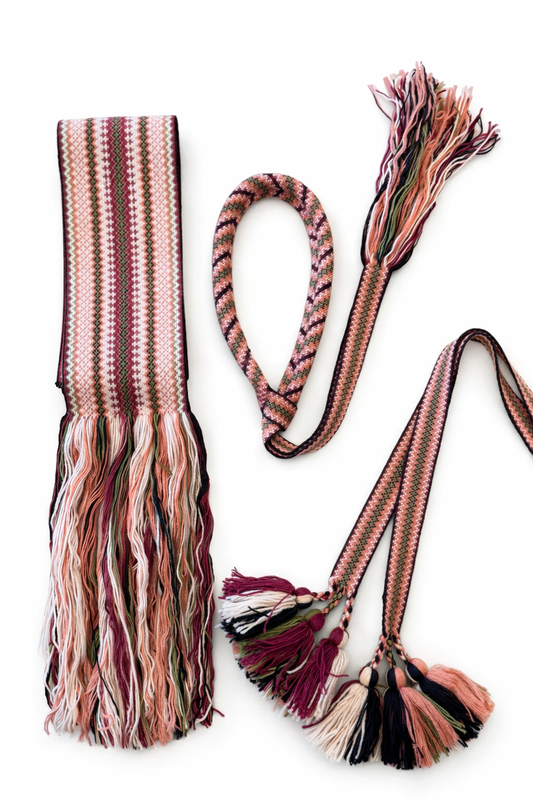 Beltestakk hårvippe, belte og forklebånd rosa FR9