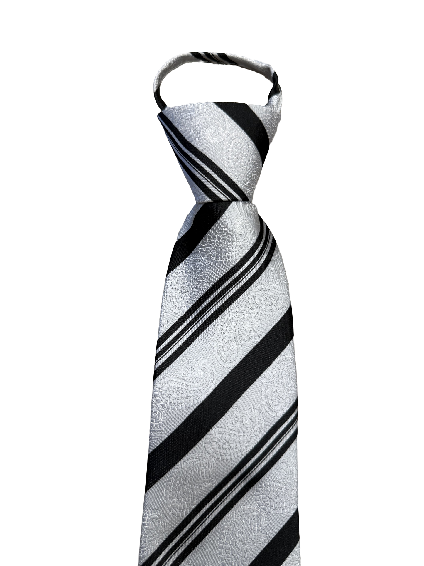 Slips grå/svart brokade