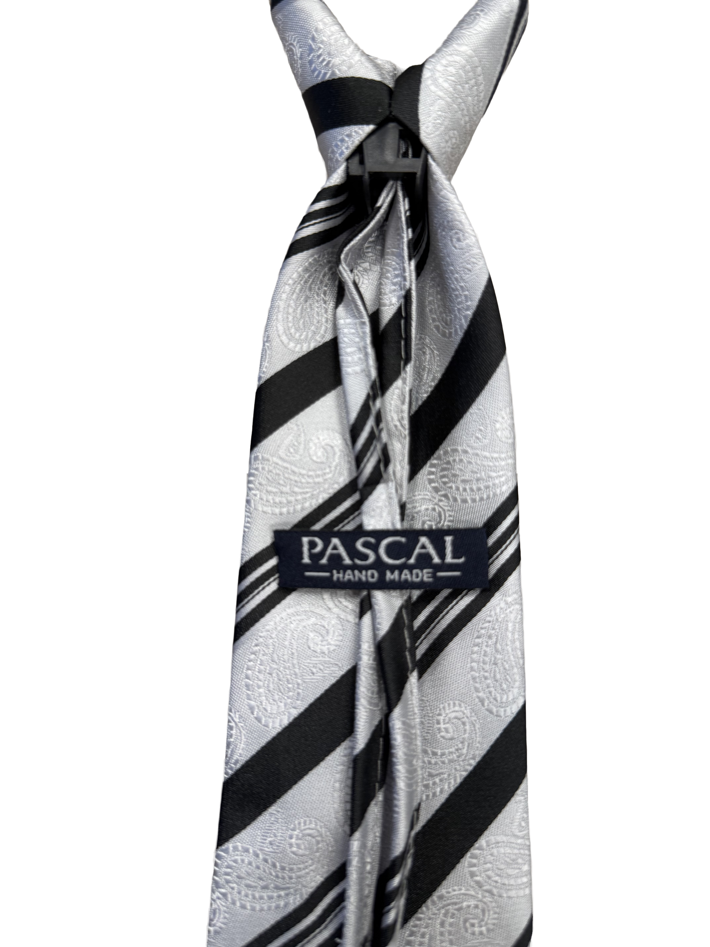 Slips grå/svart brokade