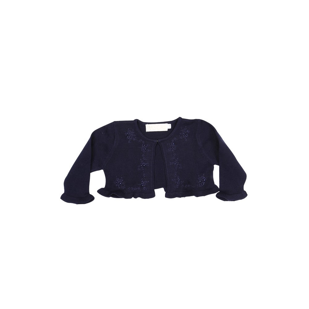 Bolero med perler og broderier marineblå