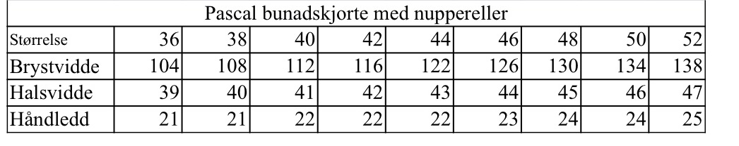 MÅLSKJEMA BUNADSKJORTE